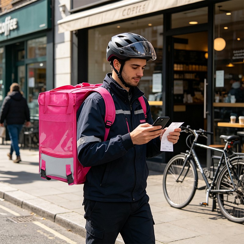 insulated food delivery backpack, pink food delivery backpack, insulated takeaway backpack, large delivery backpack, beverage delivery backpack, dessert delivery backpack, restaurant delivery backpack, courier delivery backpack, thermal food delivery