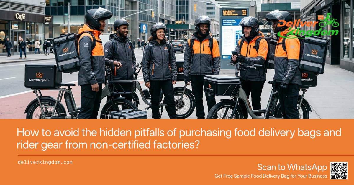 Come evitare le insidie nascoste dell'acquisto di borse per la consegna di cibo e attrezzatura per i rider da fabbriche non certificate?