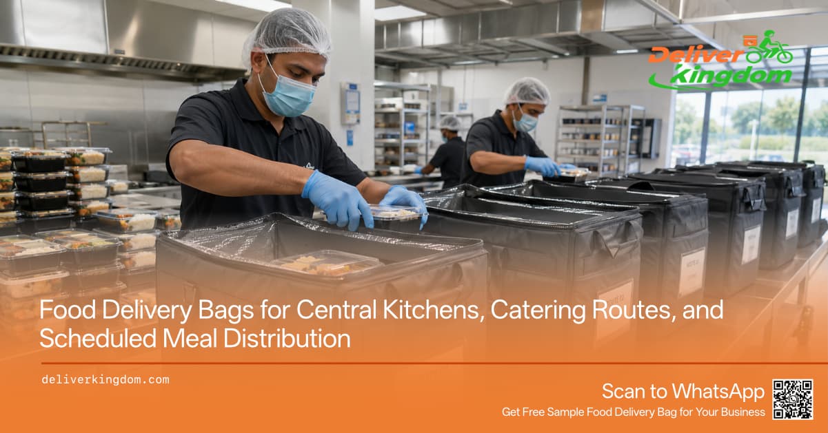 Borse per consegne a domicilio per cucine centralizzate, percorsi di catering e distribuzione programmata dei pasti